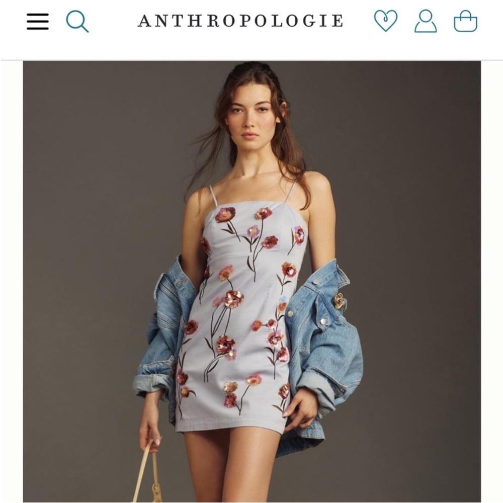Anthropologie Brynne 3-D Spaghetti-Strap Dress by Maeve